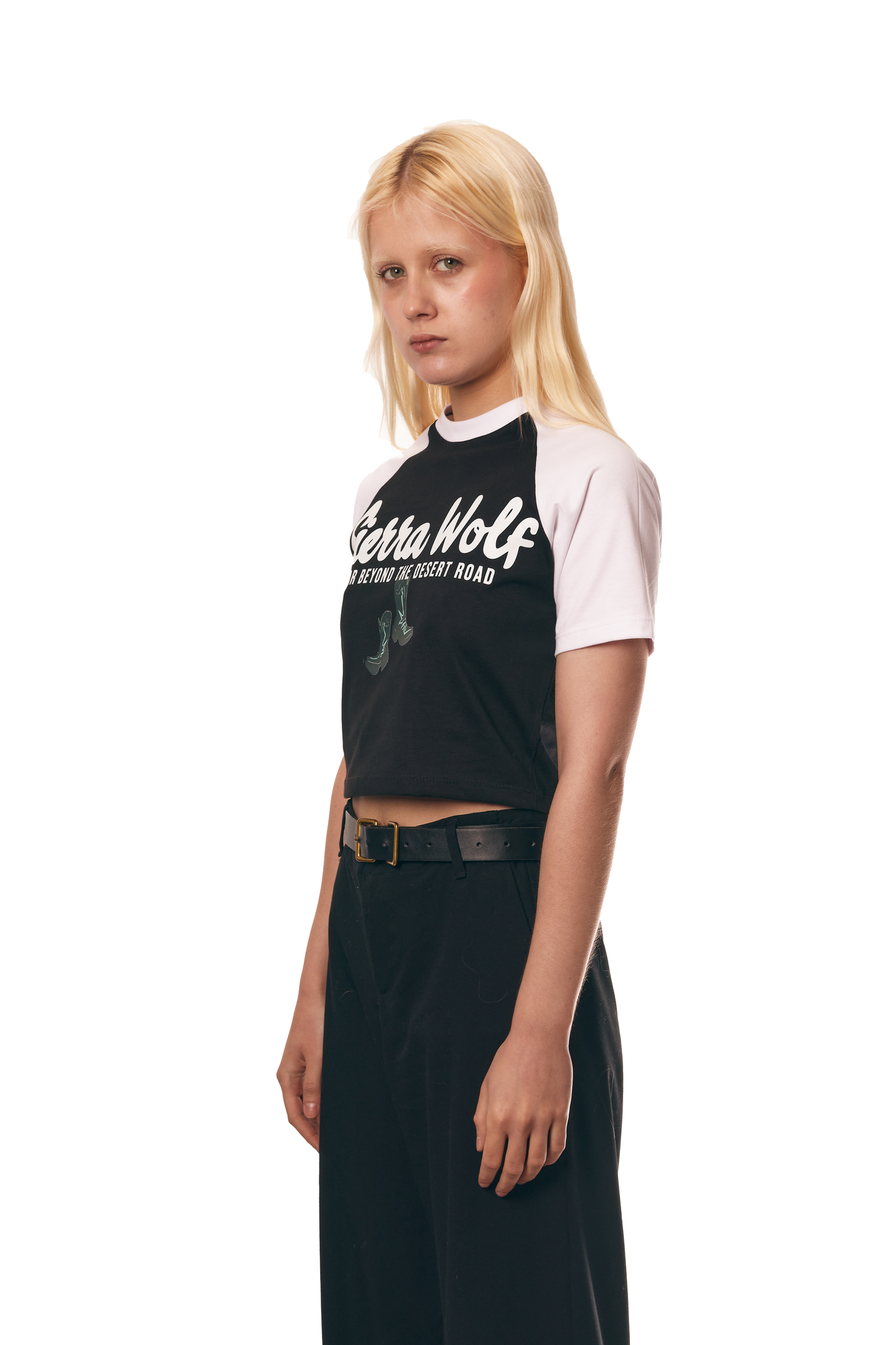 Sierra Wolf Baby T-shirt raglan - Negra