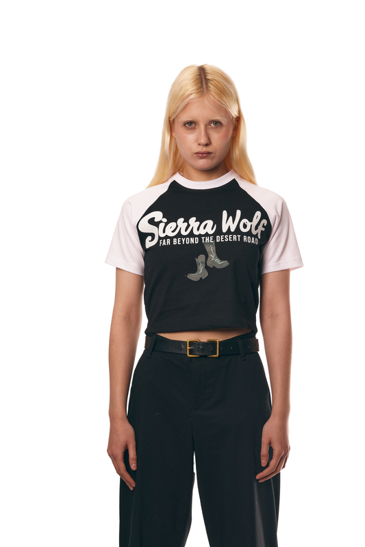 Sierra Wolf Baby T-shirt raglan - Negra