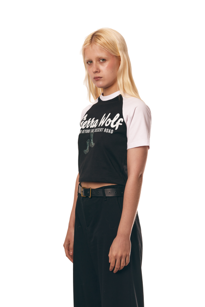 Sierra Wolf Baby T-shirt raglan - Negra